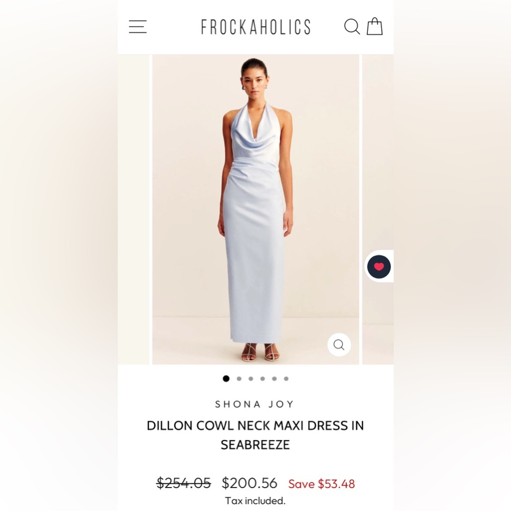 SHONA JOY Dillon Cowl Neck Maxi Dress in Seabreeze White Size 4 - Picture 7 of 16